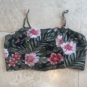 american eagle floral crop tank top